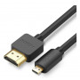 UGREEN HD127 Micro-HDMI-auf-HDMI-Kabel 4K 3D 1m Schwarz