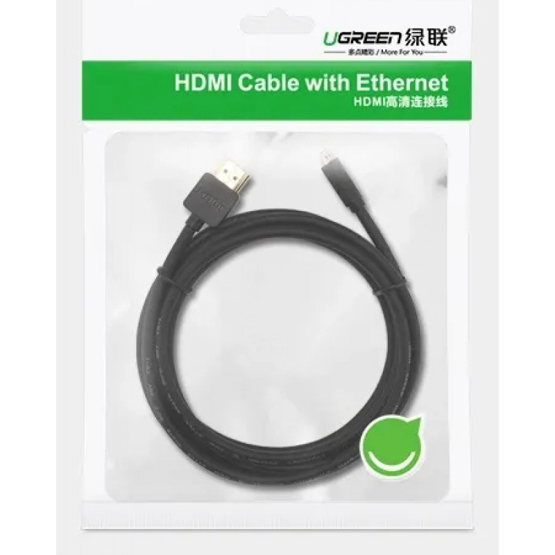 UGREEN HD127 Micro-HDMI-auf-HDMI-Kabel 4K 3D 1m Schwarz