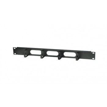 Intellinet 204279 19 inch 1U Rack-Kabelorganisator mit 4 Haken, 48 mm Tiefe, Schwarz