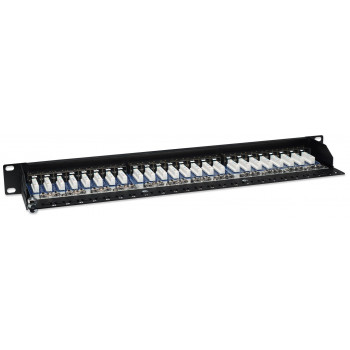 Intellinet 513487 24-Port Cat5e STP 1U Rackmount Patchpanel, Schwarz