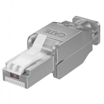 Techly 105889 Werkzeugloser RJ45 Cat6 STP Modularstecker, 1G, geschirmt, transparent