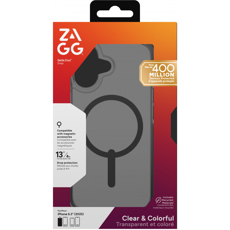 ZAGG Santa Cruz Snap Hülle für iPhone 17 - Mitternachtsschwarz