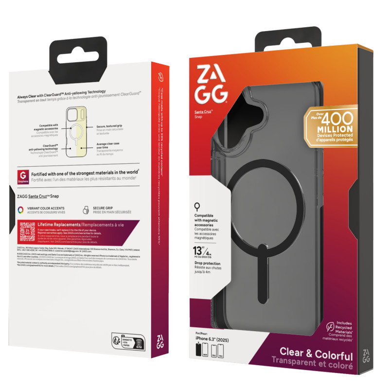 ZAGG Santa Cruz Snap Hülle für iPhone 17 - Mitternachtsschwarz