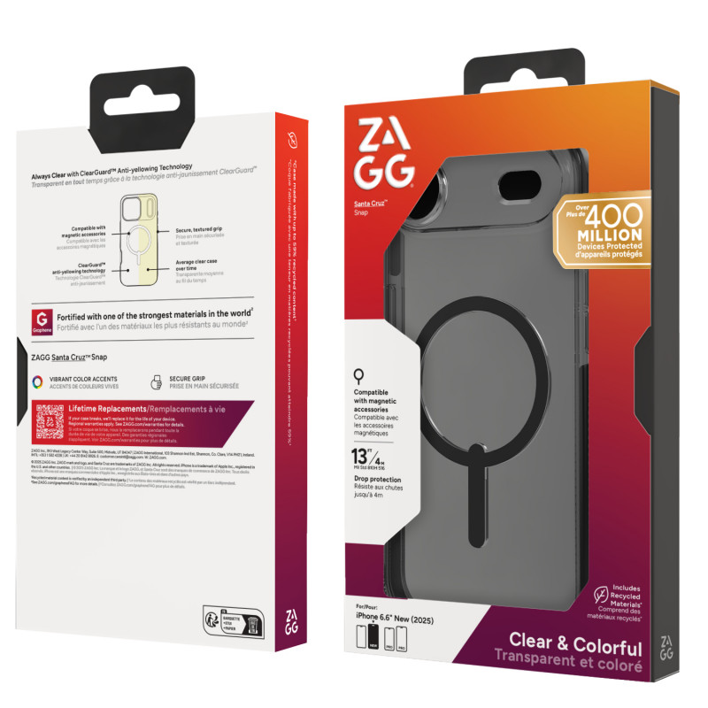 ZAGG Santa Cruz Snap Hülle für iPhone Air - Mitternachtsschwarz