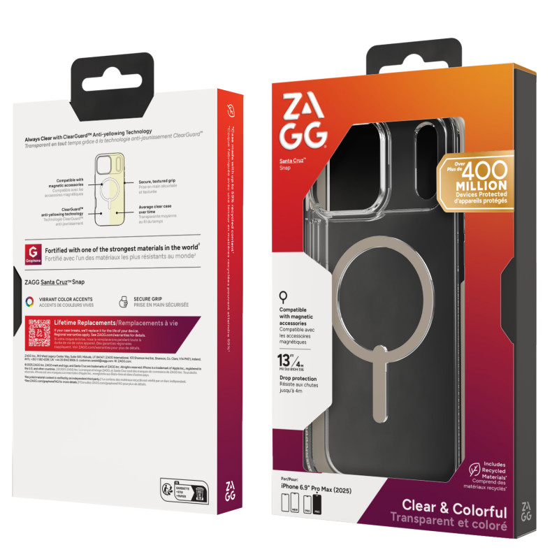 ZAGG Santa Cruz Snap Hülle für iPhone 17 Pro Max - Titan