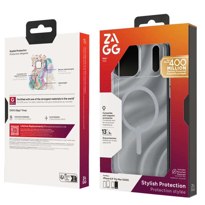 ZAGG Milan Snap Hülle für iPhone 17 Pro Max - Glitzer-Wirbel