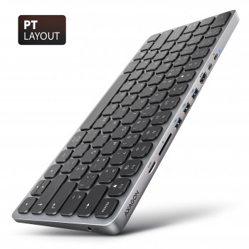 AXAGON HMC-KB-PT USB-C 5Gbps Tastatur (PT) 9-in-1 Hub