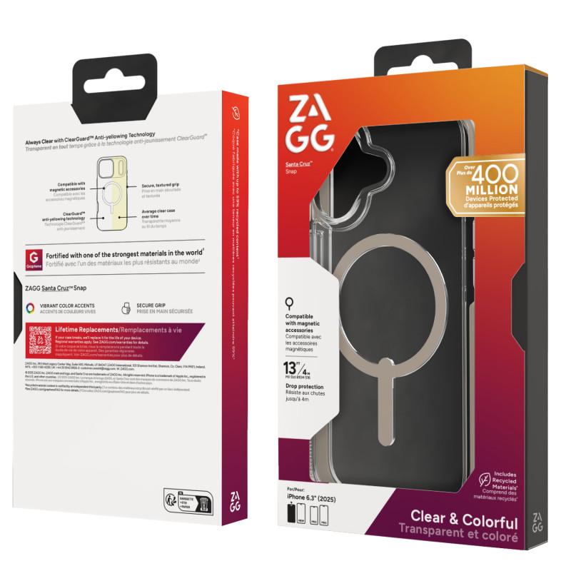 ZAGG Santa Cruz Snap Case für iPhone 17, Titanium
