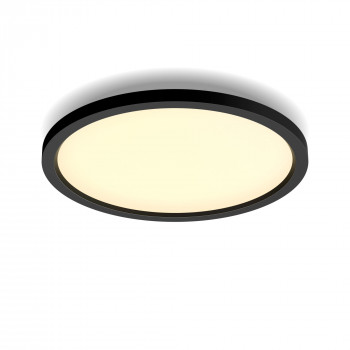 Philips Hue Aurelle Runde Panel-Leuchte Schwarz - Smart LED-Deckenleuchte, Weißabstimmung, 2200 lm, Bluetooth & Zigbee