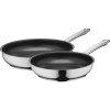 SILIT Calabria Bratpfannen-Set 24 & 28 cm Edelstahl mit schwarzen Griffen