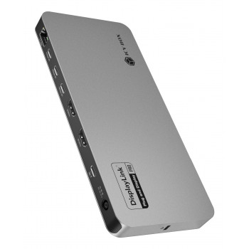 ICY BOX IB-DK7402-C31 Diamond Dock 12-in-1 USB-C Dockingstation, 5x Videoausgang, 140 W PD, DisplayLink, Anthrazit/Schwarz