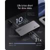 ICY BOX IB-DK7402-C31 Diamond Dock 12-in-1 USB-C Dockingstation, 5x Videoausgang, 140 W PD, DisplayLink, Anthrazit/Schwarz