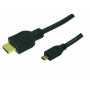 LogiLink High Speed HDMI-Kabel mit Ethernet, HDMI Typ A Stecker auf Micro HDMI Typ D Stecker, 1,5 m, Schwarz