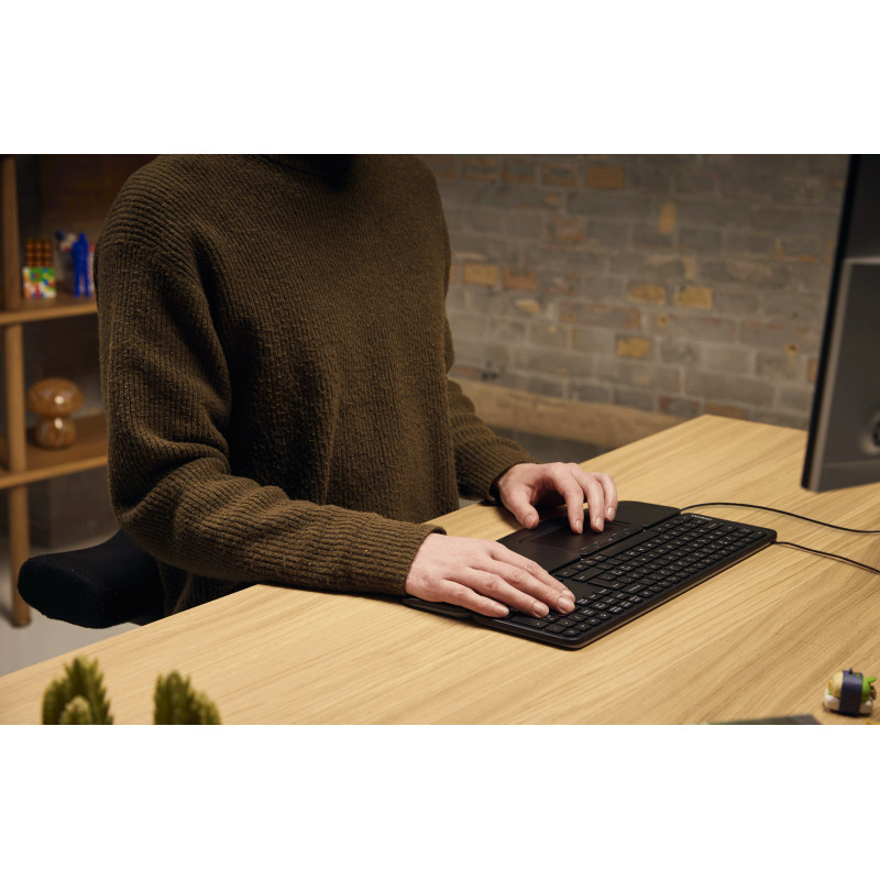 Contour Design CDKBBALPN21500 Kabelgebundene kompakte Scheren-Tastatur, nordisches Layout, Schwarz