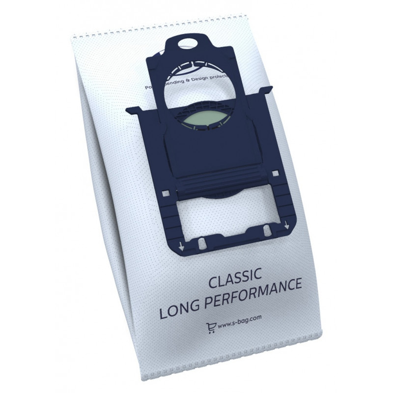 AEG GR201SM s-bag Classic Long Performance Staubsaugerbeutel, 8er-Pack, Blau/Weiß, für VX4 Serie 900 168 824