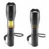 Hama W200 2-in-1 LED-Taschenlampe, 200 lm, Zoom-Fokus, 3 Modi, Schwarz