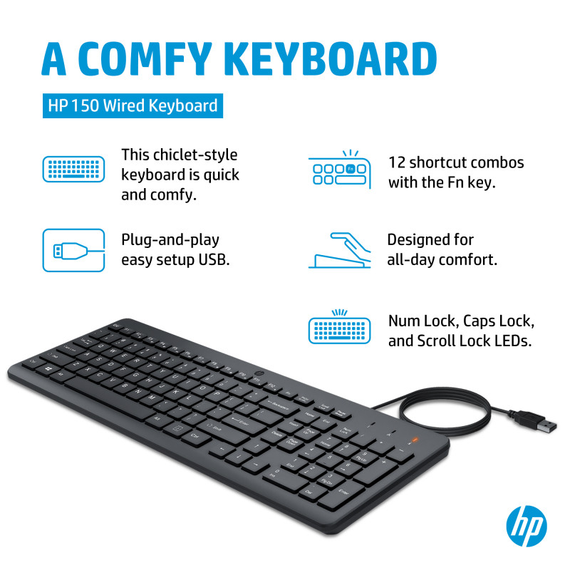 HP 150 Kabelgebundene Tastatur FI 664R5AA#ABX