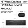 HP Desktop 320MK kabelgebundenes Tastatur- und Maus-Set, russisches Layout, Schwarz 9SR36AA#ACB