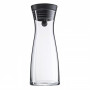 WMF Basic Wasserkaraffe 0,75 L, Glas mit Edelstahldeckel und Silikondichtung, Transparent/Schwarz 06.1771.6040