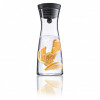 WMF Basic Wasserkaraffe 0,75 L, Glas mit Edelstahldeckel und Silikondichtung, Transparent/Schwarz 06.1771.6040