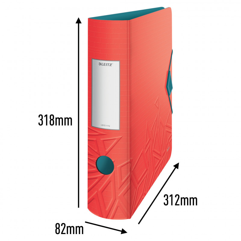LEITZ Active Urban Chic Aktenordner A4 82 mm Hellrot Polyfoam Duo-Optik Runder Rücken (1116-00-20)