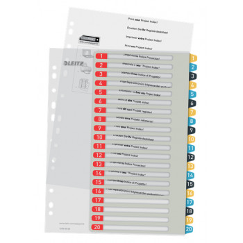 Leitz 12490000 Numerischer Register A4 12 Registerreiter Polypropylen