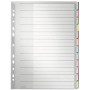 Leitz 1273 A4 Blanko-Register-Set, 10 Registerlaschen, Polypropylen, Grau 1273-00-00