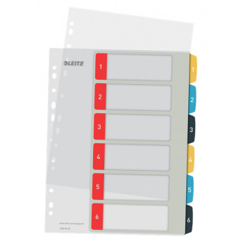 Leitz 12460000 A4 Zahlenregister, 1-10, Polypropylen, Grau