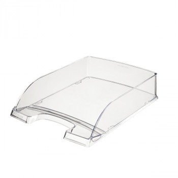LEITZ Briefablage Transparent Plus, DIN A4, Kristallklar Polystyrol, Hochglanz, Stapelbar Vertikal oder Versetzt 5226-00-02