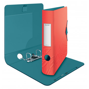 LEITZ Active Urban Chic Aktenordner, 180°, 65 mm, Hellrot, A4, Polyfoam, Duo-Optik, Runder Rücken 1117-00-20