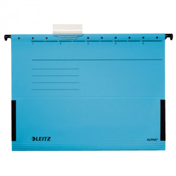 LEITZ ALPHA Hängemappe A4 Blau mit Metallschienen, 25er-Pack (1986-00-35)