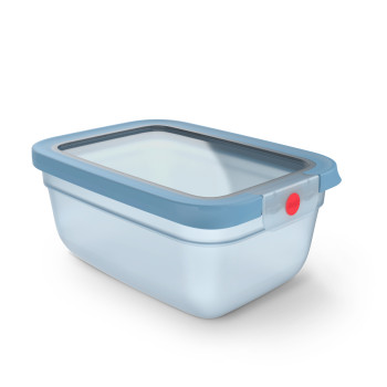 EMSA ONECLICK Lebensmittelbehälter 1,5 L rechteckig blauer Deckel transparente Box 3110601755