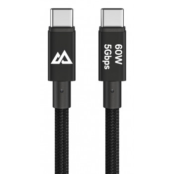 Black Rock USB-C auf USB-C Kabel 60W 5Gbps 1,2m Schwarz 00201764