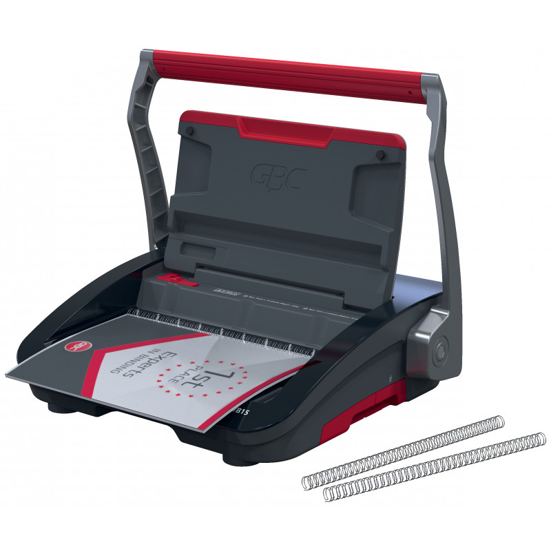 GBC WireBind WB15 Drahtbindemaschine, 15-Blatt-Stanzung, 125-Blatt-Bindung, A4, 3:1 Teilung, 34 Löcher, 14 mm Draht 4410065