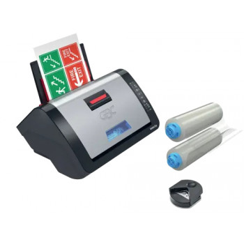 GBC Velocity A4 Laminiergerät-Set mit 10 Folien, Heißlaminierung, 2 Walzen, Anti-Stau, Schwarz 4410076