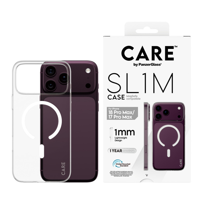 PanzerGlass CARE™ SL1M Hülle Transparent mit MagSafe für iPhone 17 Pro Max