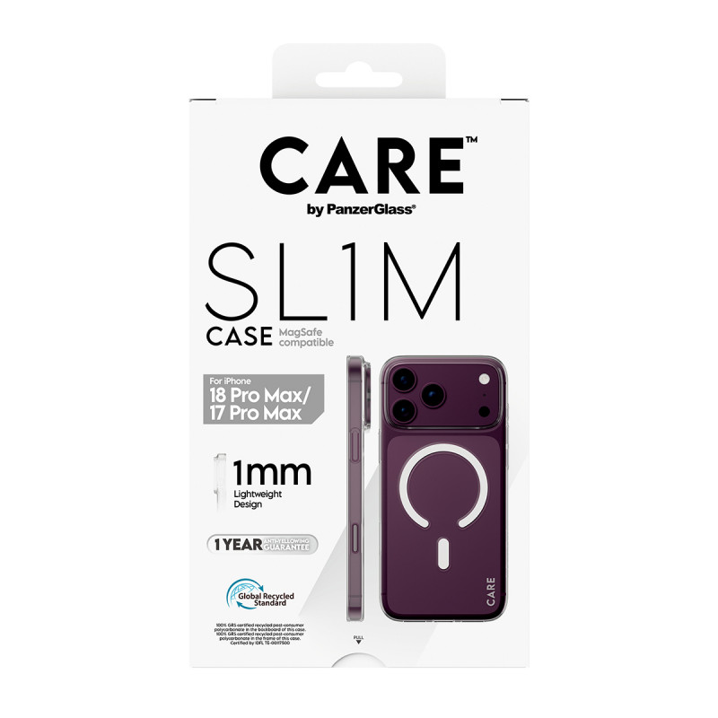 PanzerGlass CARE™ SL1M Hülle Transparent mit MagSafe für iPhone 17 Pro Max