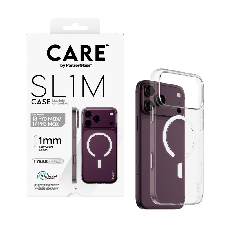 PanzerGlass CARE™ SL1M Hülle Transparent mit MagSafe für iPhone 17 Pro Max