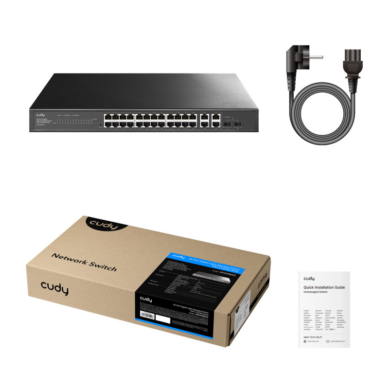 Cudy GS1028ES2 26-Port Gigabit Ethernet Switch mit 2 Combo SFP