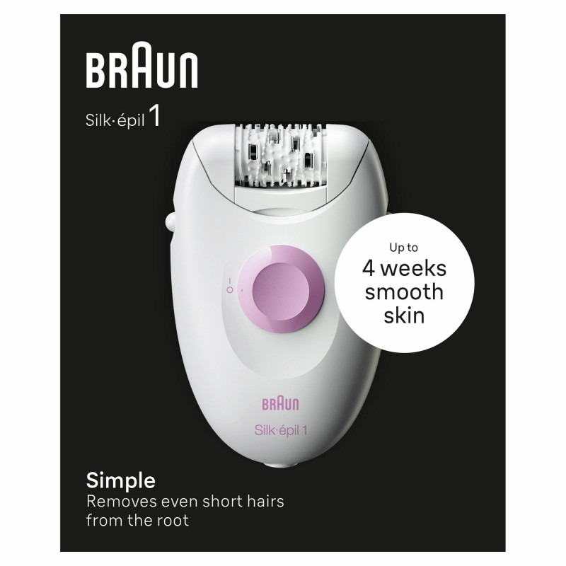 Braun Silk-épil 1 SE1-000 Epilierer (Weiß/Pink) 7500435224949