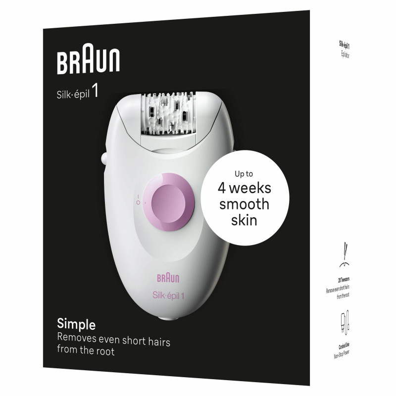 Braun Silk-épil 1 SE1-000 Epilierer (Weiß/Pink) 7500435224949
