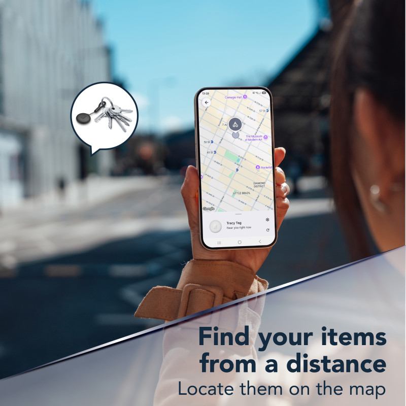 Cellularline Tracy Tag Bluetooth Tracker für Android, Weiß 61290