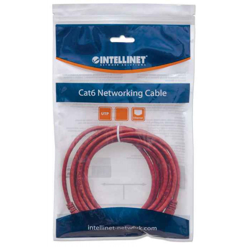 Intellinet Cat6 UTP Patchkabel, RJ45, angespritzt, 1,5 m, Rot 342155