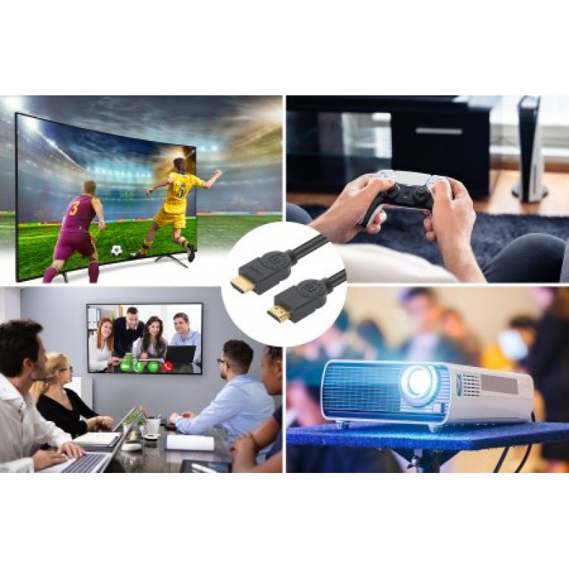 MANHATTAN CL3 4K@60Hz High-Speed-HDMI-Kabel mit Ethernet für Unterputzinstallationen, 5 m, Schwarz (356978)