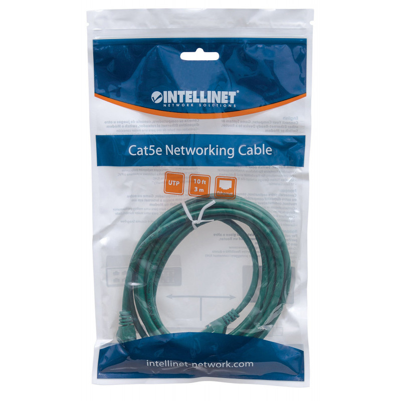 Intellinet Cat6 UTP Patchkabel, 2 x RJ-45, angespritzt, 15,0 m, grün (342537)