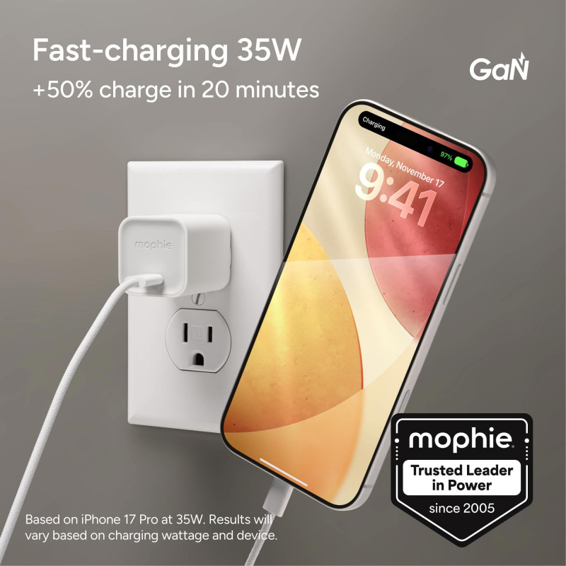 mophie Wandadapter USB-C 35W GaN Weiß (409917045)