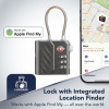 Cellularline TRACY LOCK Smart-Vorhängeschloss mit Bluetooth-Tracker via Apple Find My, Schwarz 61302