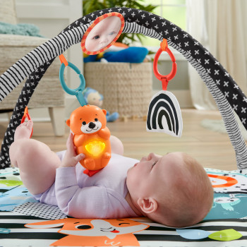 Mattel Baby-Aktivitätsgym mit Spielbogen, Lichtern & Musik, Spielmatte/Bogen (HBP41)