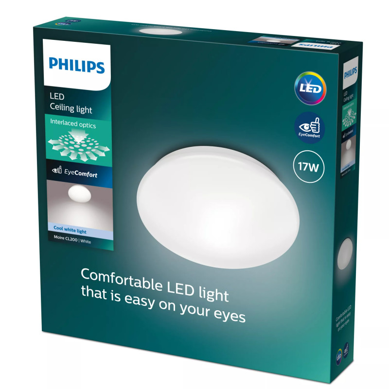 Philips Moire LED-Deckenleuchte 17W 1900lm 4000K Weiß