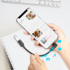 LogiLink CU0100 USB-C auf USB-A Adapterkabel, 0,2 m, 10 Gbps, 90° gewinkelt, Schwarz